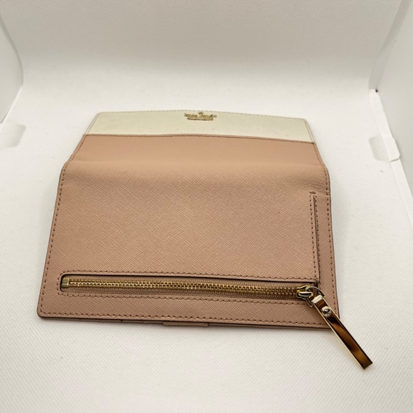 Kate Spade Wallet Pink and White with Gold Accents - Picture 9 of 11
